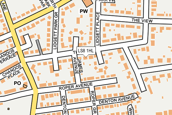 LS8 1HL map - OS OpenMap – Local (Ordnance Survey)