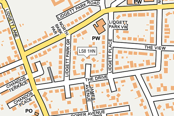 LS8 1HN map - OS OpenMap – Local (Ordnance Survey)