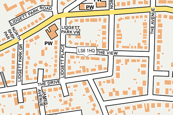 LS8 1HQ map - OS OpenMap – Local (Ordnance Survey)