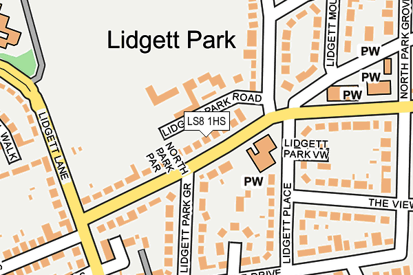 LS8 1HS map - OS OpenMap – Local (Ordnance Survey)