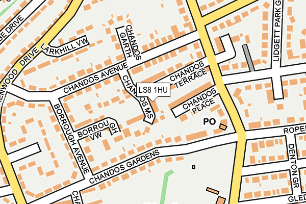 LS8 1HU map - OS OpenMap – Local (Ordnance Survey)