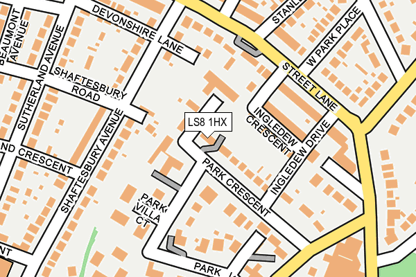 LS8 1HX map - OS OpenMap – Local (Ordnance Survey)