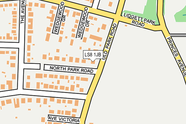 LS8 1JB map - OS OpenMap – Local (Ordnance Survey)