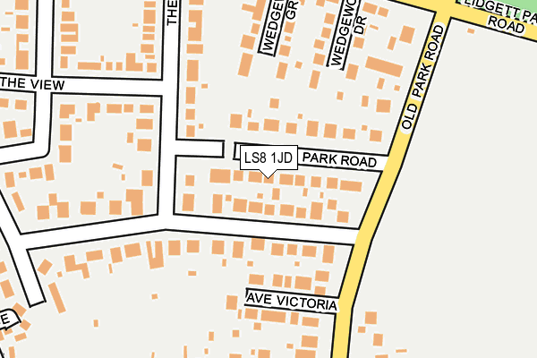 LS8 1JD map - OS OpenMap – Local (Ordnance Survey)