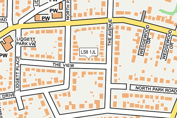 LS8 1JL map - OS OpenMap – Local (Ordnance Survey)