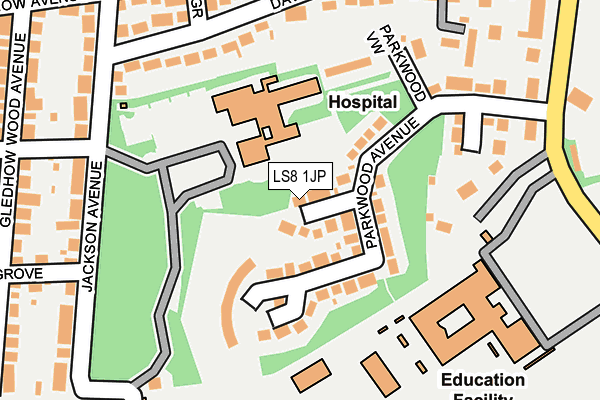 LS8 1JP map - OS OpenMap – Local (Ordnance Survey)