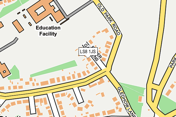 LS8 1JS map - OS OpenMap – Local (Ordnance Survey)