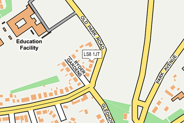 LS8 1JT map - OS OpenMap – Local (Ordnance Survey)