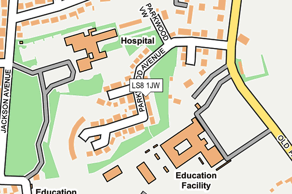 LS8 1JW map - OS OpenMap – Local (Ordnance Survey)