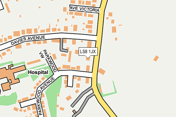LS8 1JX map - OS OpenMap – Local (Ordnance Survey)