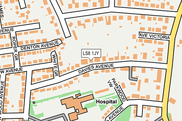 LS8 1JY map - OS OpenMap – Local (Ordnance Survey)