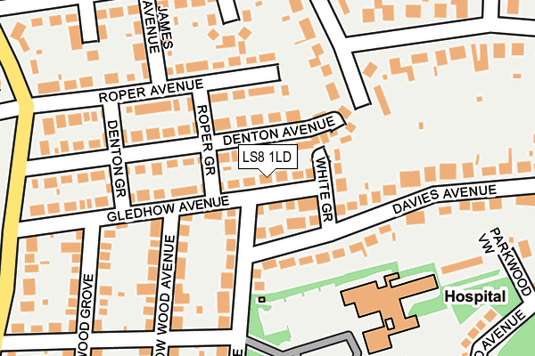 LS8 1LD map - OS OpenMap – Local (Ordnance Survey)