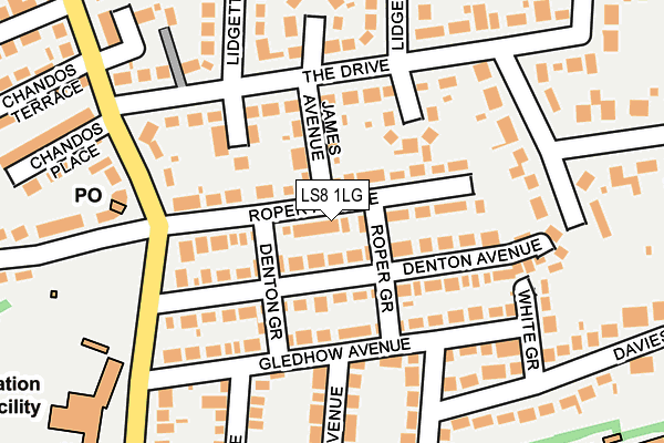 LS8 1LG map - OS OpenMap – Local (Ordnance Survey)