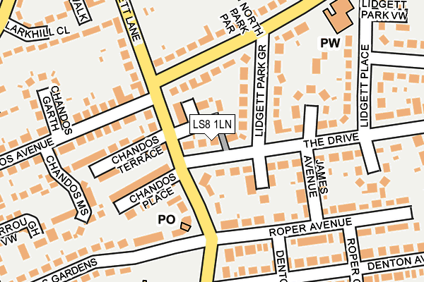 LS8 1LN map - OS OpenMap – Local (Ordnance Survey)