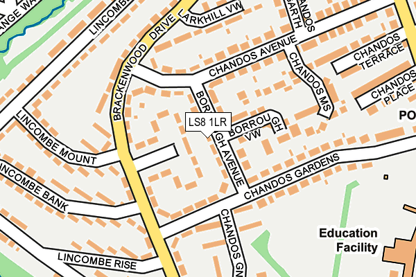 LS8 1LR map - OS OpenMap – Local (Ordnance Survey)