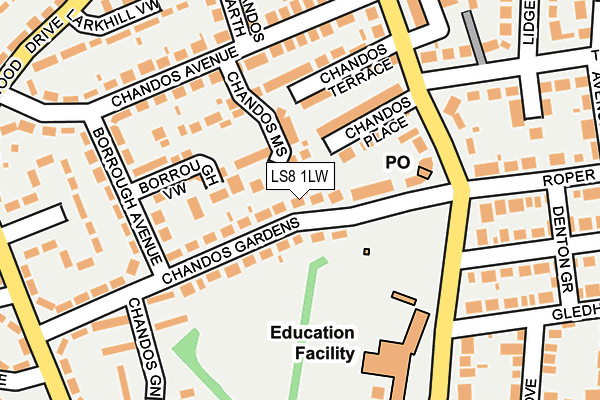 LS8 1LW map - OS OpenMap – Local (Ordnance Survey)