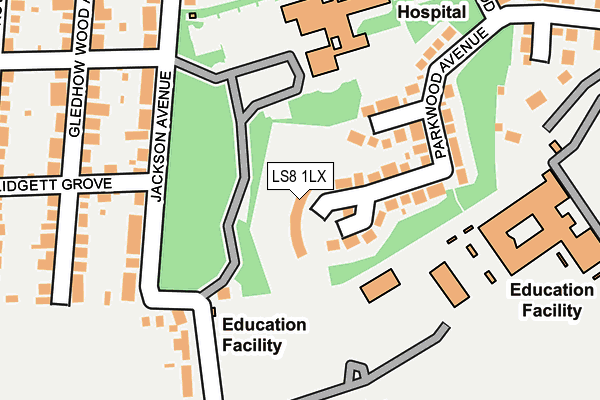 LS8 1LX map - OS OpenMap – Local (Ordnance Survey)