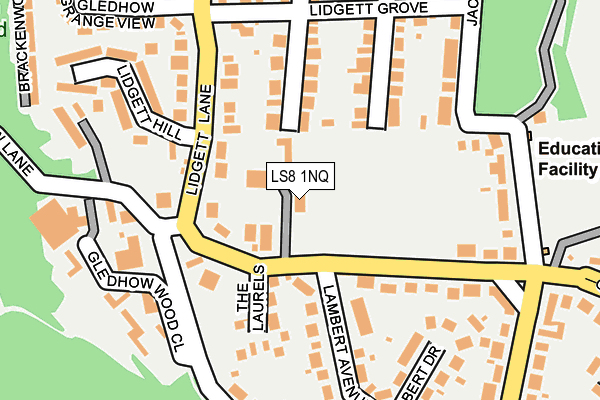 LS8 1NQ map - OS OpenMap – Local (Ordnance Survey)