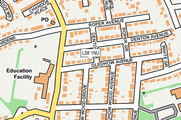 LS8 1NU map - OS OpenMap – Local (Ordnance Survey)