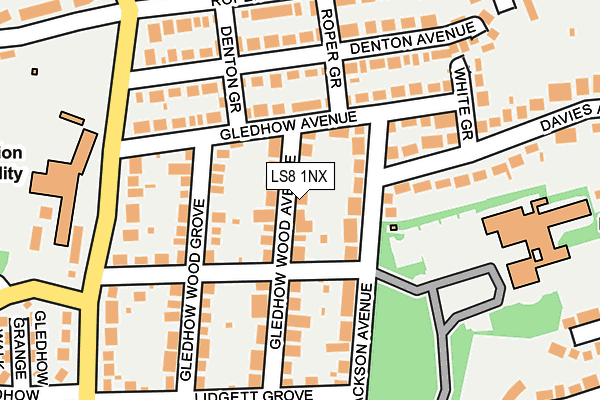LS8 1NX map - OS OpenMap – Local (Ordnance Survey)