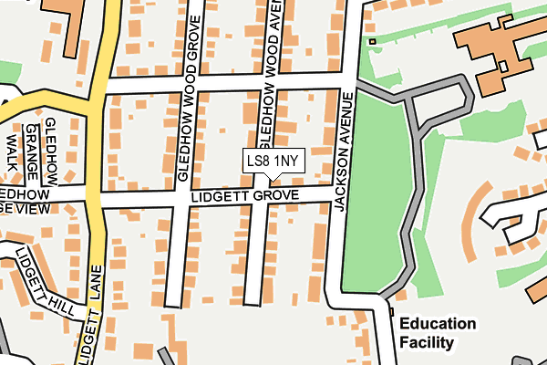 LS8 1NY map - OS OpenMap – Local (Ordnance Survey)