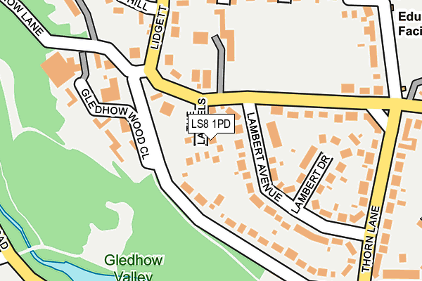 LS8 1PD map - OS OpenMap – Local (Ordnance Survey)