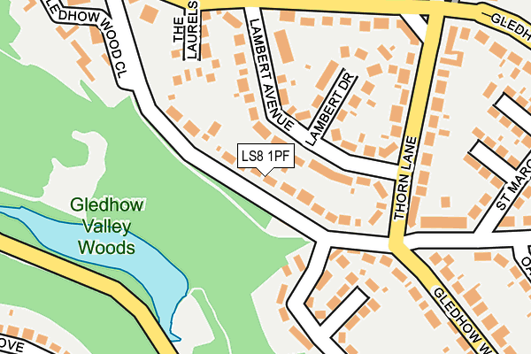 LS8 1PF map - OS OpenMap – Local (Ordnance Survey)