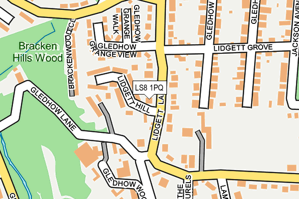 LS8 1PQ map - OS OpenMap – Local (Ordnance Survey)