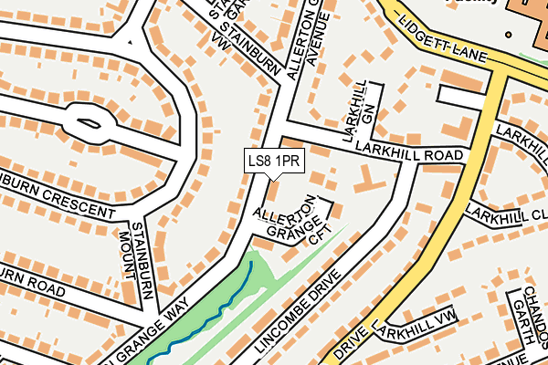 LS8 1PR map - OS OpenMap – Local (Ordnance Survey)