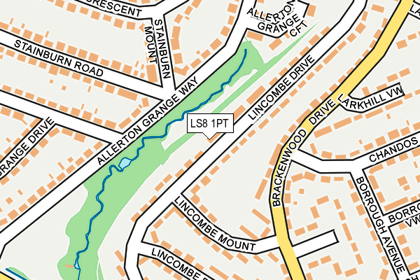 LS8 1PT map - OS OpenMap – Local (Ordnance Survey)