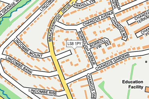 LS8 1PY map - OS OpenMap – Local (Ordnance Survey)