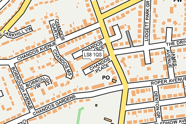 LS8 1QS map - OS OpenMap – Local (Ordnance Survey)