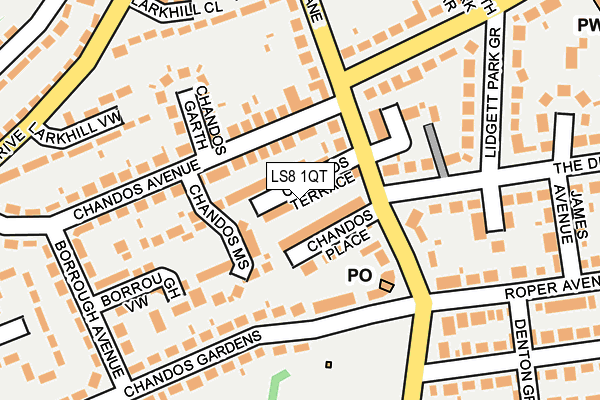 LS8 1QT map - OS OpenMap – Local (Ordnance Survey)
