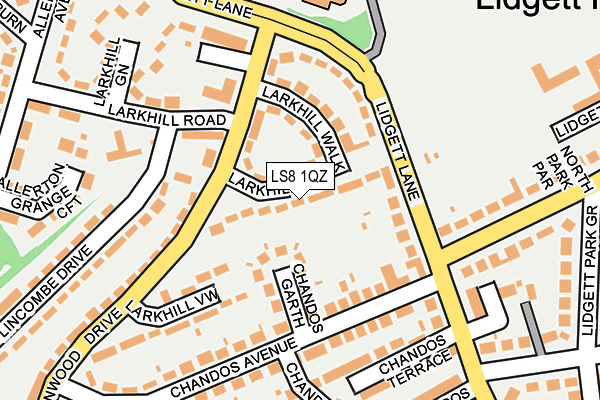 LS8 1QZ map - OS OpenMap – Local (Ordnance Survey)