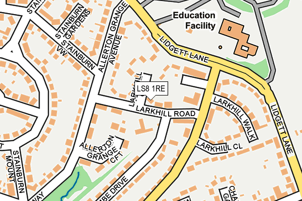 LS8 1RE map - OS OpenMap – Local (Ordnance Survey)