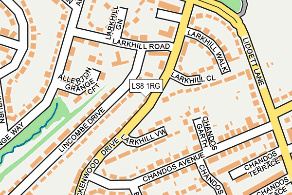LS8 1RG map - OS OpenMap – Local (Ordnance Survey)