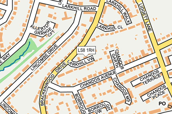 LS8 1RH map - OS OpenMap – Local (Ordnance Survey)