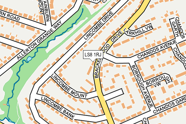 LS8 1RJ map - OS OpenMap – Local (Ordnance Survey)