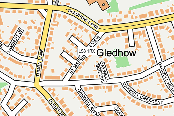 LS8 1RX map - OS OpenMap – Local (Ordnance Survey)