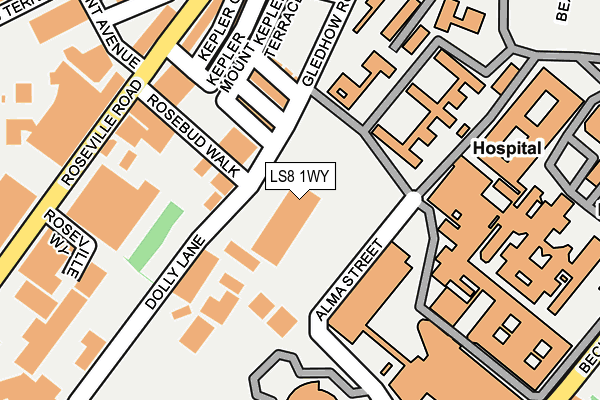 LS8 1WY map - OS OpenMap – Local (Ordnance Survey)