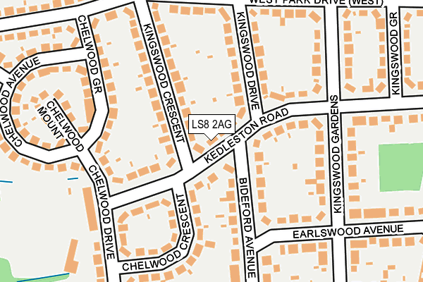 LS8 2AG map - OS OpenMap – Local (Ordnance Survey)