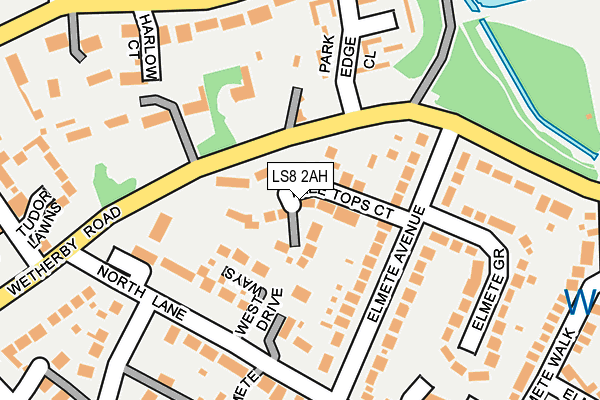 LS8 2AH map - OS OpenMap – Local (Ordnance Survey)