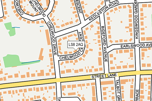 LS8 2AQ map - OS OpenMap – Local (Ordnance Survey)