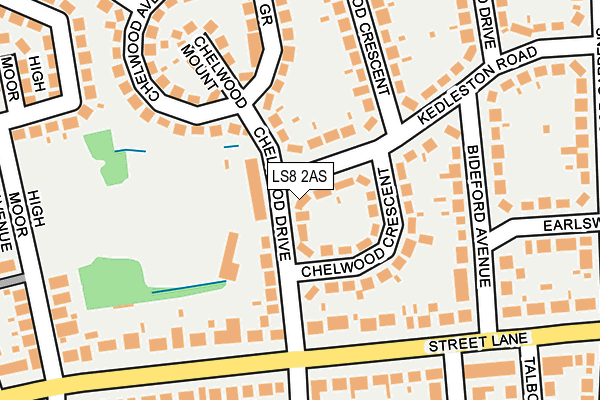 LS8 2AS map - OS OpenMap – Local (Ordnance Survey)