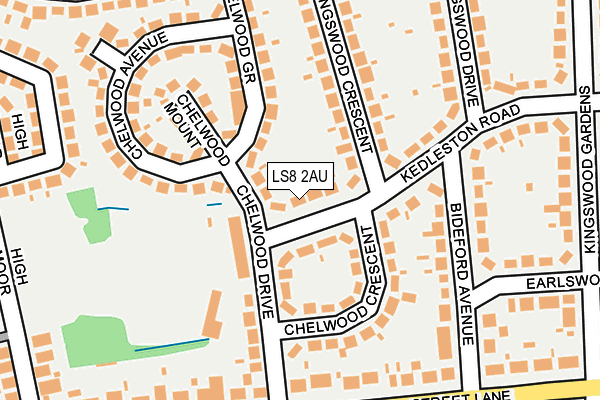 LS8 2AU map - OS OpenMap – Local (Ordnance Survey)