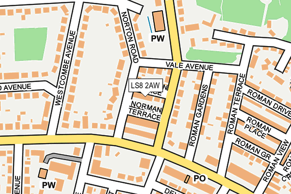 LS8 2AW map - OS OpenMap – Local (Ordnance Survey)