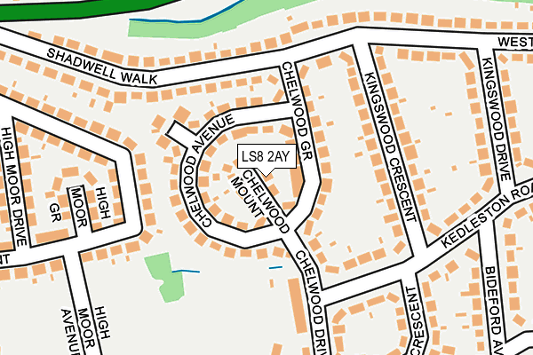 LS8 2AY map - OS OpenMap – Local (Ordnance Survey)