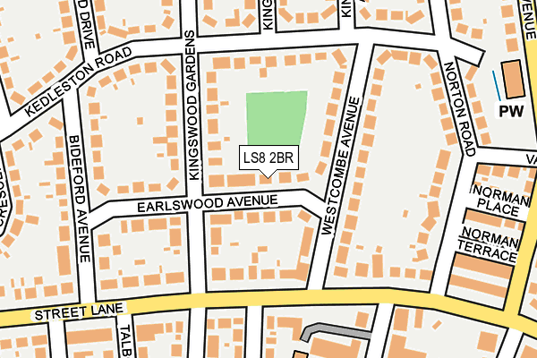 LS8 2BR map - OS OpenMap – Local (Ordnance Survey)