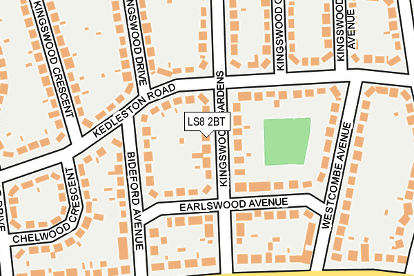 LS8 2BT map - OS OpenMap – Local (Ordnance Survey)