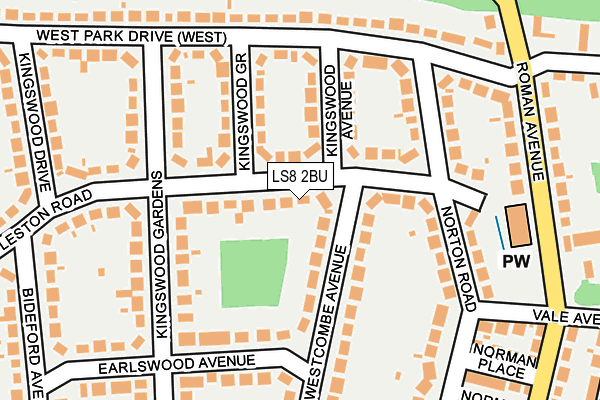 LS8 2BU map - OS OpenMap – Local (Ordnance Survey)